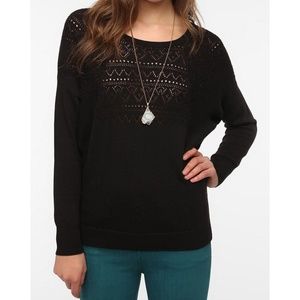 UO Pins and Needles Pointelle Dolman Sweater